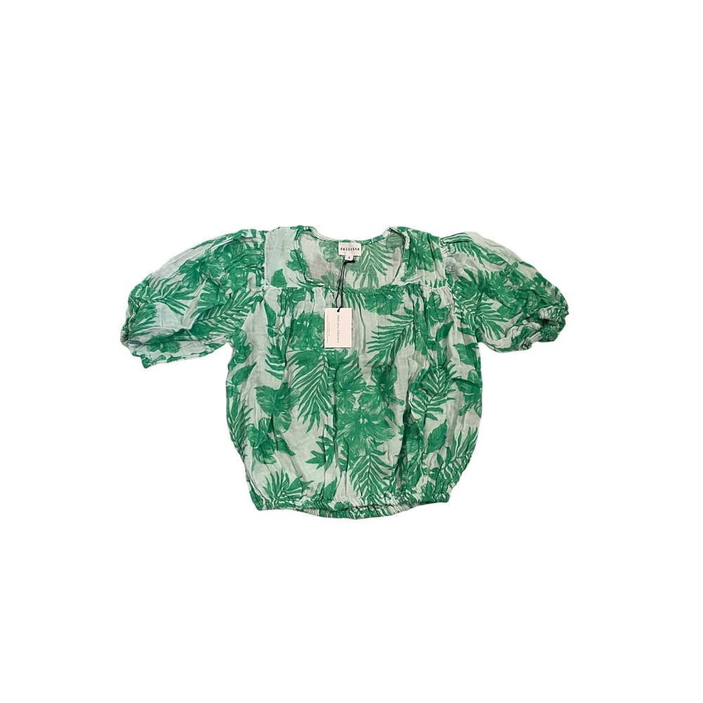 Felicite Apparel, Peasant Top, Green NWT Size: 2 - Picture 3 of 6